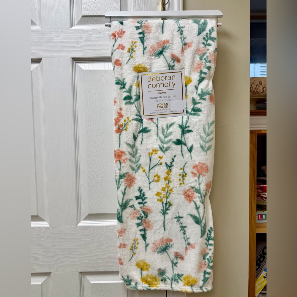 Deborah Connolly Floral Fleece Throw